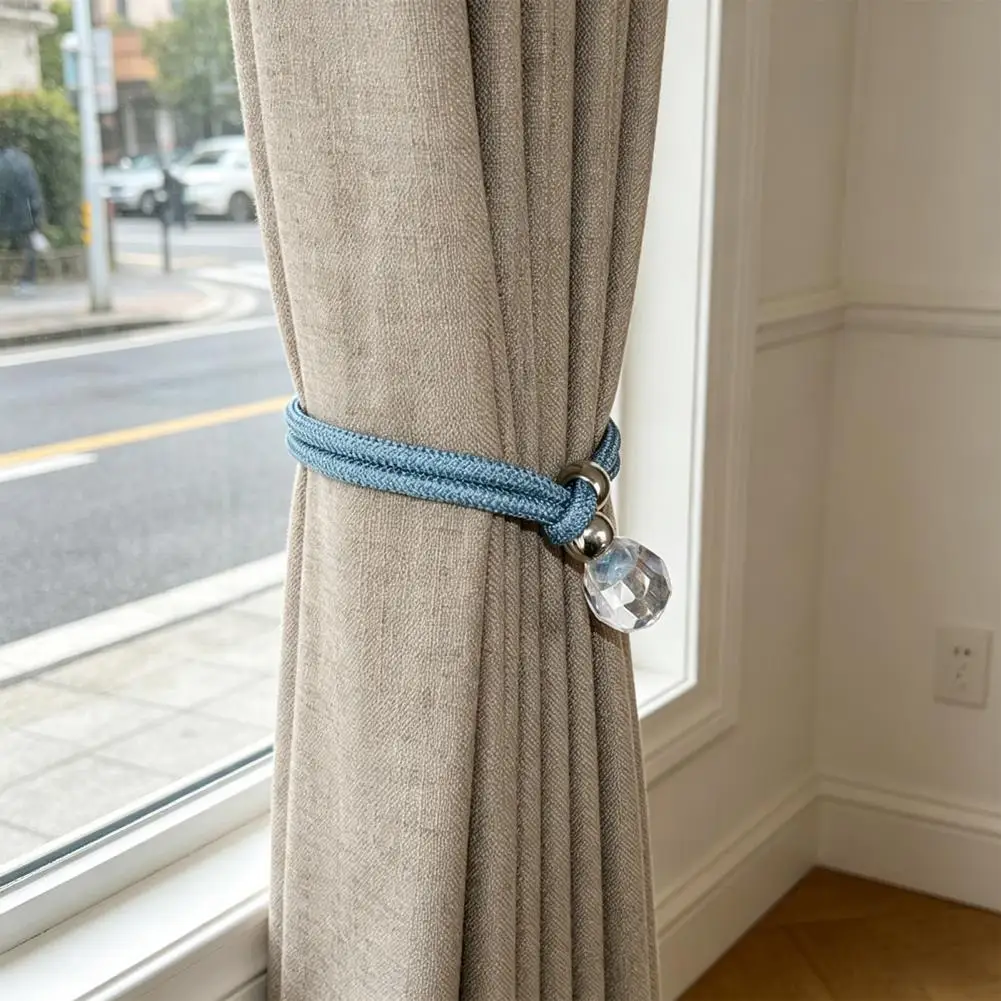 Adjustable Curtain Ties Non-damaging Wall Hooks for Curtains 2pcs Curtain Tiebacks Rope with Decor Decorative Handmade for Sheer