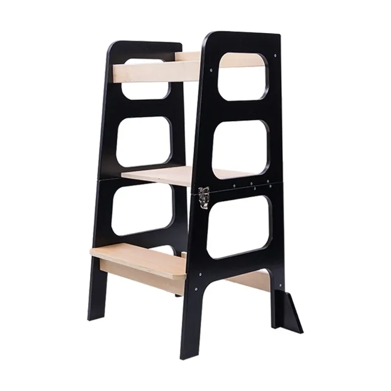 Solid wood Montessori learning tower with slide two-piece set children's kitchen footstool baby hand washing step wash