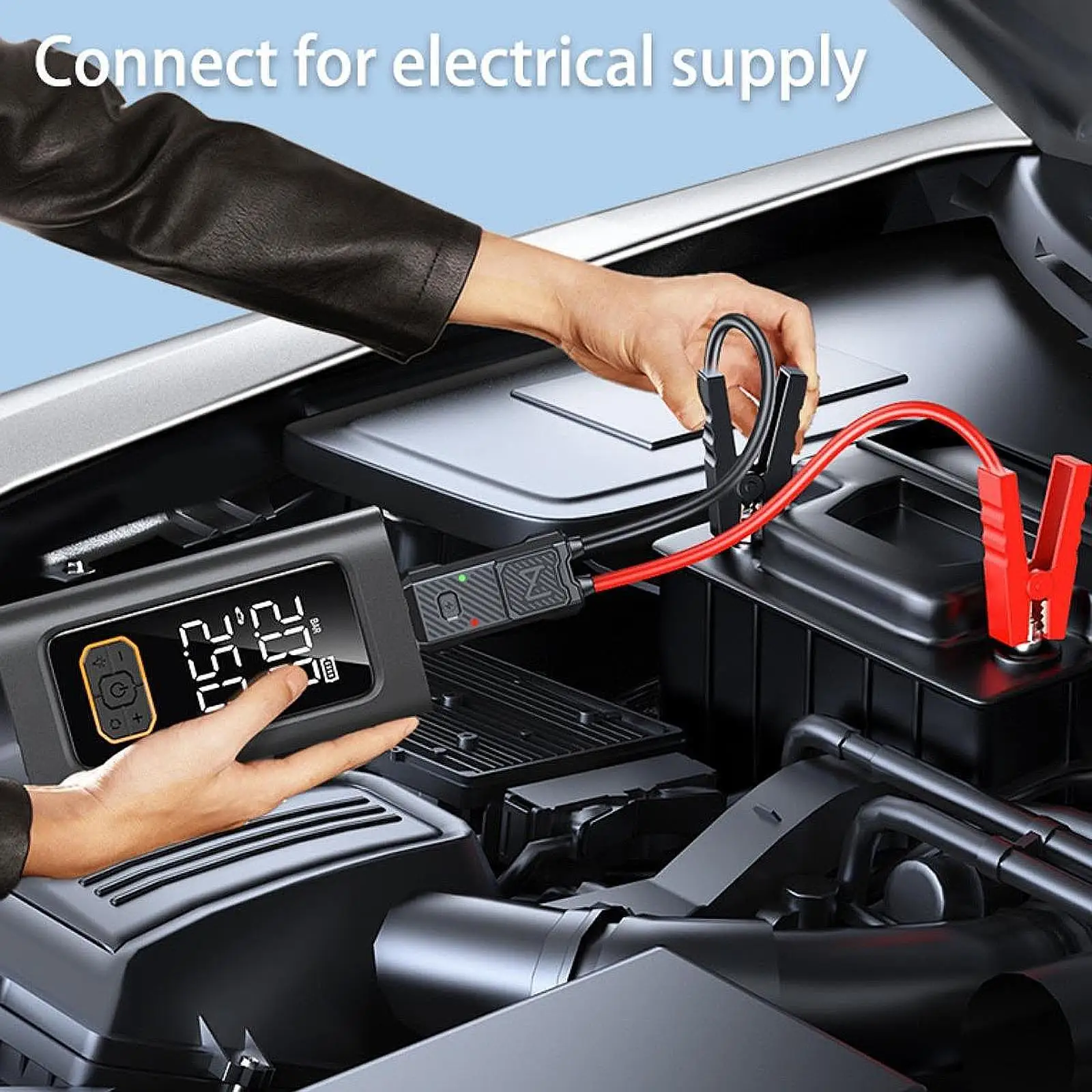 

Tire Inflator Portable Air Compressor Cordless Faster LED Light Car Tire Inflator for Car Tires for Bicycle Car Balls Bike