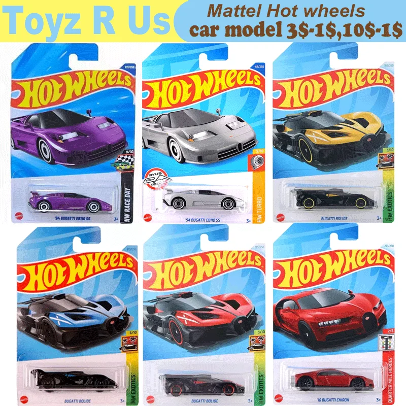 Coche Hot Wheels Original 94 Bugatti EB110 SS, juguete para niño 1/64, vehículos Chiron Bolide fundido a presión, colección de modelos de aleación, regalo de cumpleaños