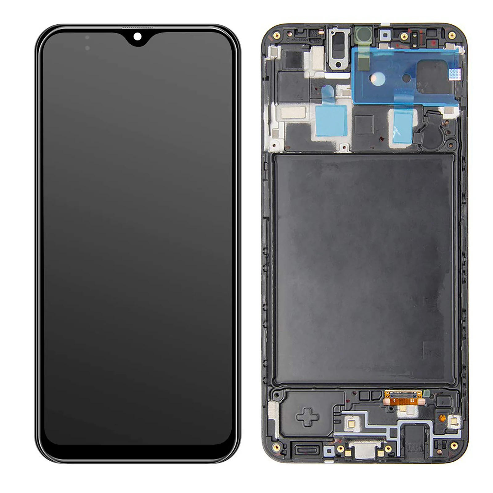 Screen Replacement for Samsung A20 with Frame, LCD Display Assembly, Repair Tool Included