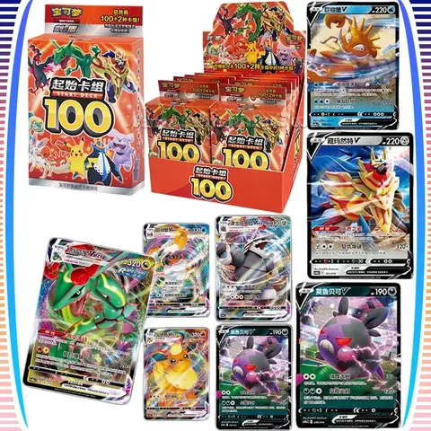 Pokémon Samlarkort Förenklad PTCG Kinesiska Förinställda Startkort Set 100 Svärd Sköld Kort Stridsspel Leksaker Presenter 10 best sales originella Pokémon-kort - №2