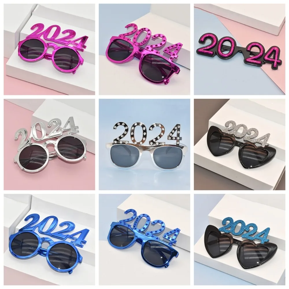 

Happy New Year Glasses Party Sunglasses Eve Years Eyewear 2024 Number Graduation Supplies Funny Eyeglasses Photography Props