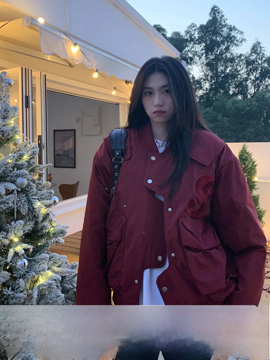 

Orange Tree Where Flight Jaet Women's Spring Autumn Irregular Design American Workwear Cotton Jaet Street Sle Loose Fit