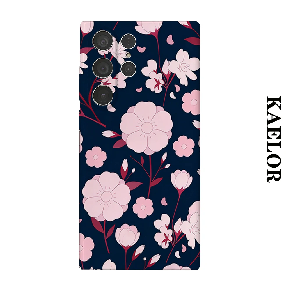 Sakura Bloom Durable Shiny Double-layer Case for Samsung S26 Ultra S25 S24 S23 Plus Anti-drop Scratch Resistant Cover