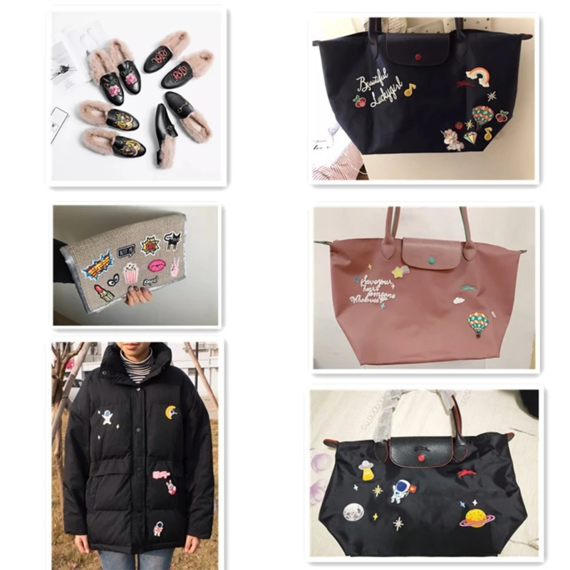 5/25 peças autoadesivas Jean Patches-Denim Patch Patch retangular elíptico