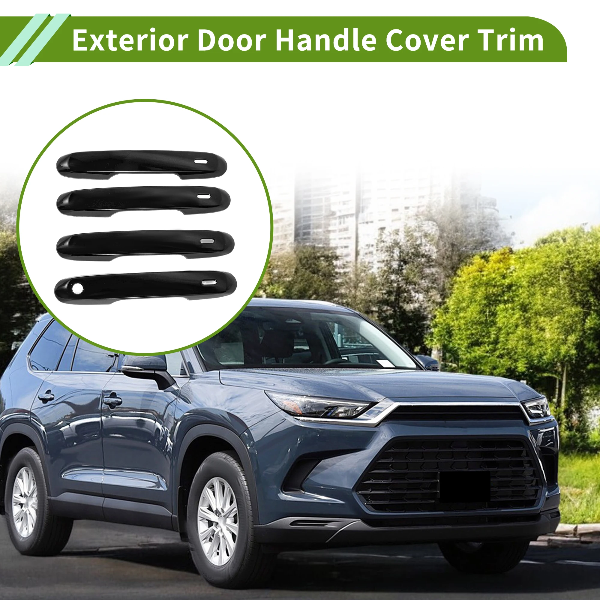 

Накладки на внешние ручки дверей UXCELL для Toyota Grand Highlander 2024-2025, глянцевый черный, 1 комплект