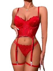 Sexy Lingerie Woman Lace Transparent Underwear Brief Sets Bra Kit Push Up Breves Sets Erotic Bra Set