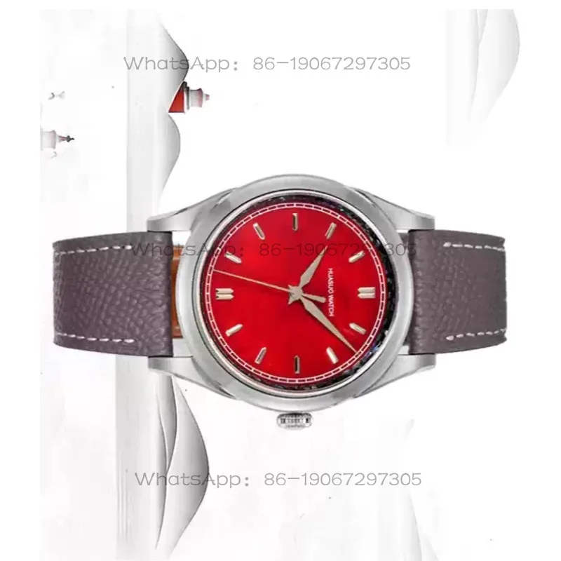 Large lacquer snail, Danchen retro red disc mechanical watch, niche high-end men's Guochao watch