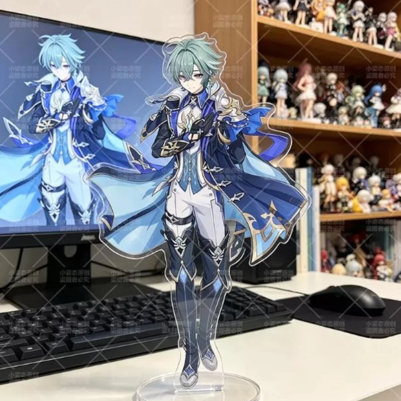 Yuanshen Impacting Acrylic Plaque Game Character Lohen Surrounding Acrylic Plaque Model Desktop Ornament Bracket Gifts Figurines