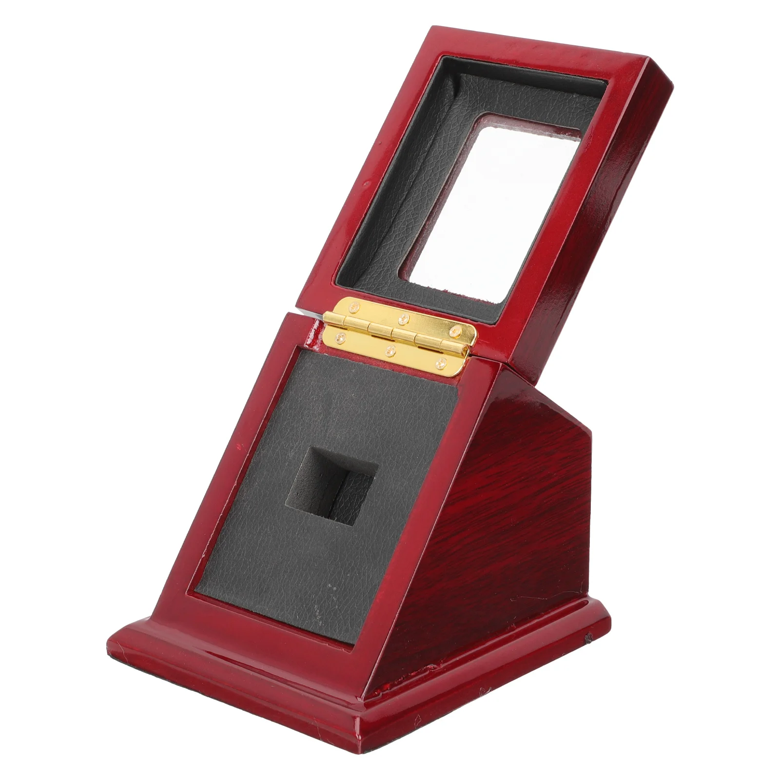 

Wooden Glass Metal Ring Display Case Dustproof Waterproof Championship Holder Storage Box for Rings Jewellery Showcased