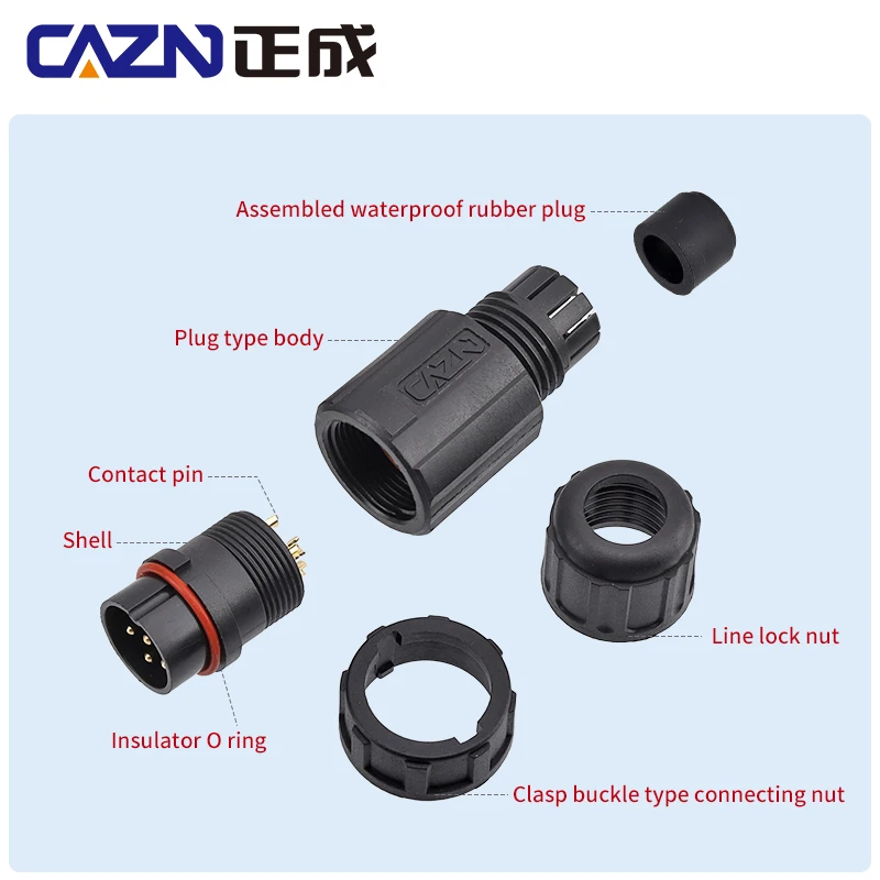 Waterproof E13 Bayonet Connector Male And Female 2-18 Pins Overmolded Docking Plug IP67/IP68 Type for Optoelectronic Equipment
