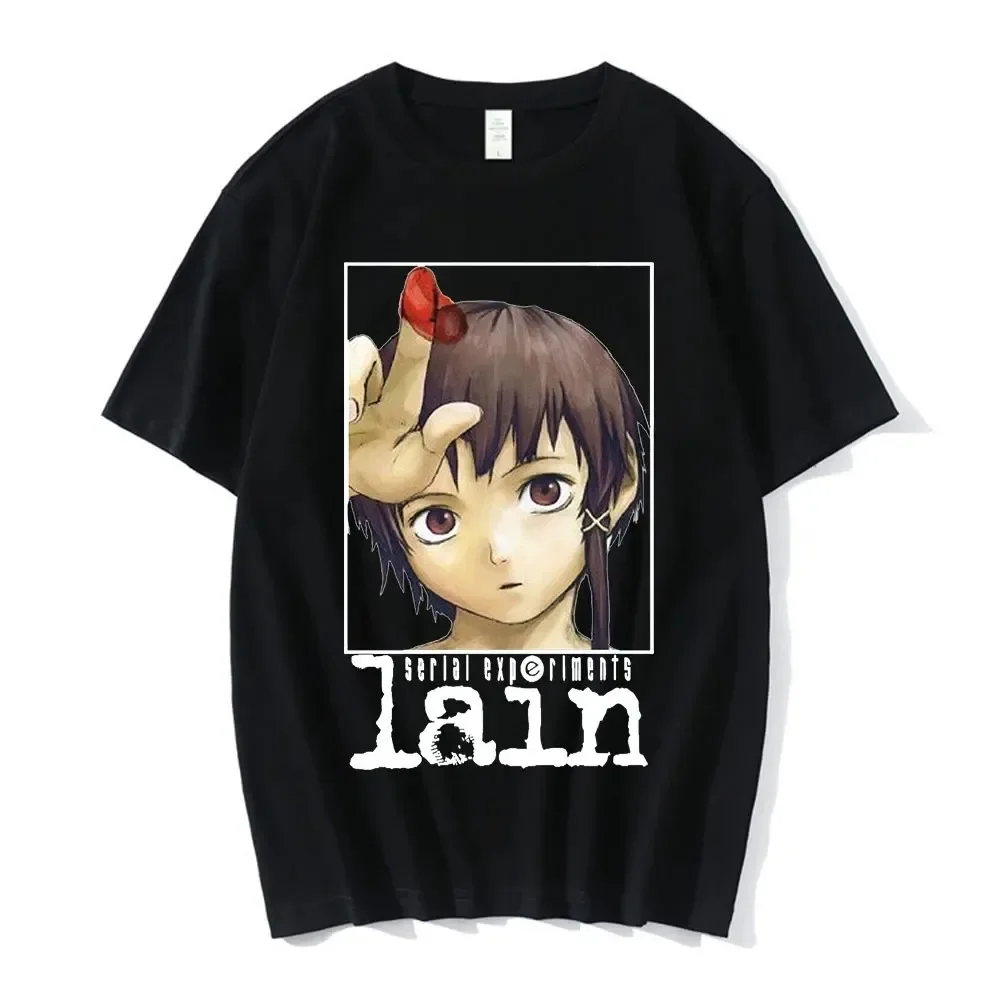 Casual 100% Cotton T Shirt Anime Print Serial Experiments Lain Women Graphic T Shirts Fashion Girl Tee High Quality Unisex Tops