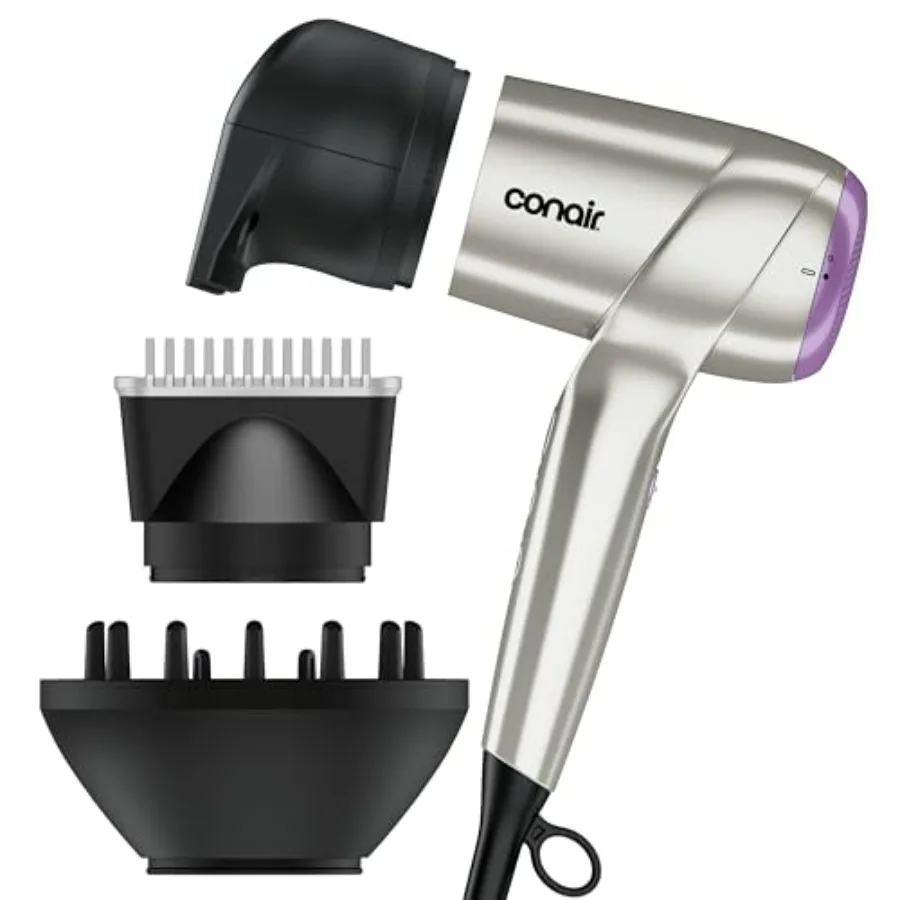 Infiniti PRO Digital Hair Dryer for salon-style styling, lightweight ionic ceramic material in silver purple, reduces frizz and