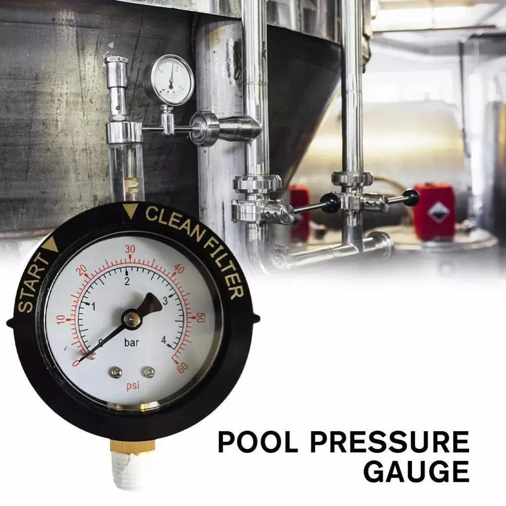 

0-60 Psi Pool Filter Pressure Gauge Widely Used Water Pump Water Pressure Test Gauge Replacement IP67 Waterproof