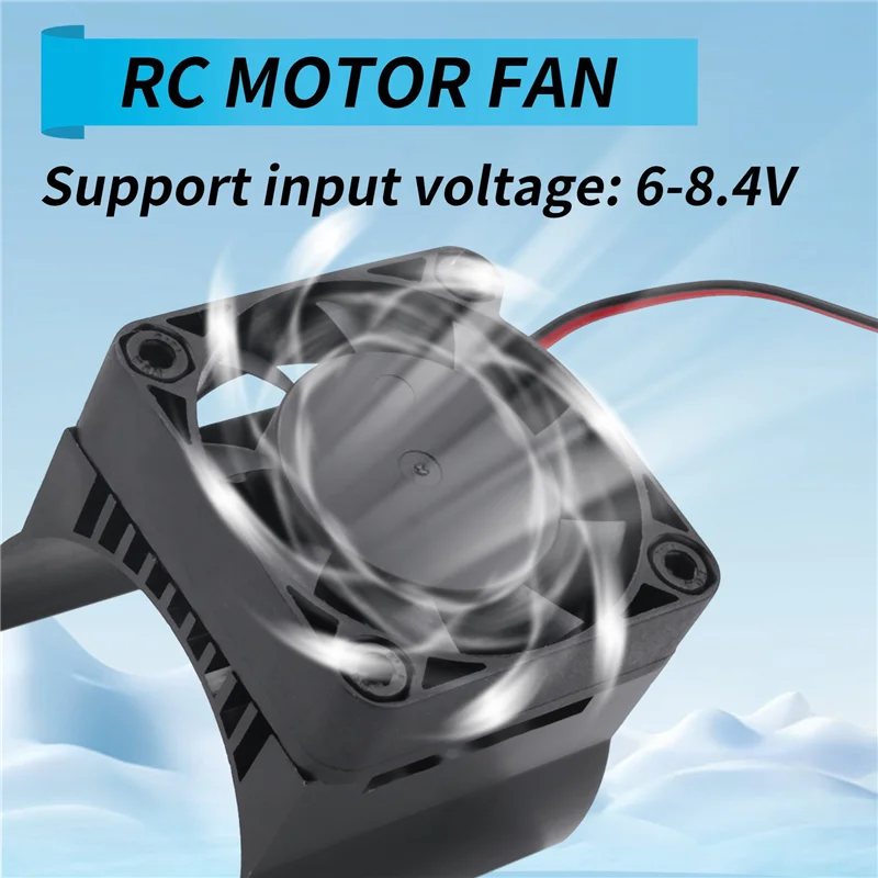 A63T-3X 42Mm Motor Cooling Fan Heat Sink For Traxxas 1/10 E-Maxx E-Revo Summit Arrma 1/8 Kraton Talion Typhon RC Car,Black view 6