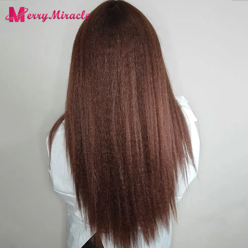 Long Kinky Straight Synthetic Wigs for Black Women Black Brown Blonde Ginger Red White Hair Afro Wigs Synthetic Hair Wigs