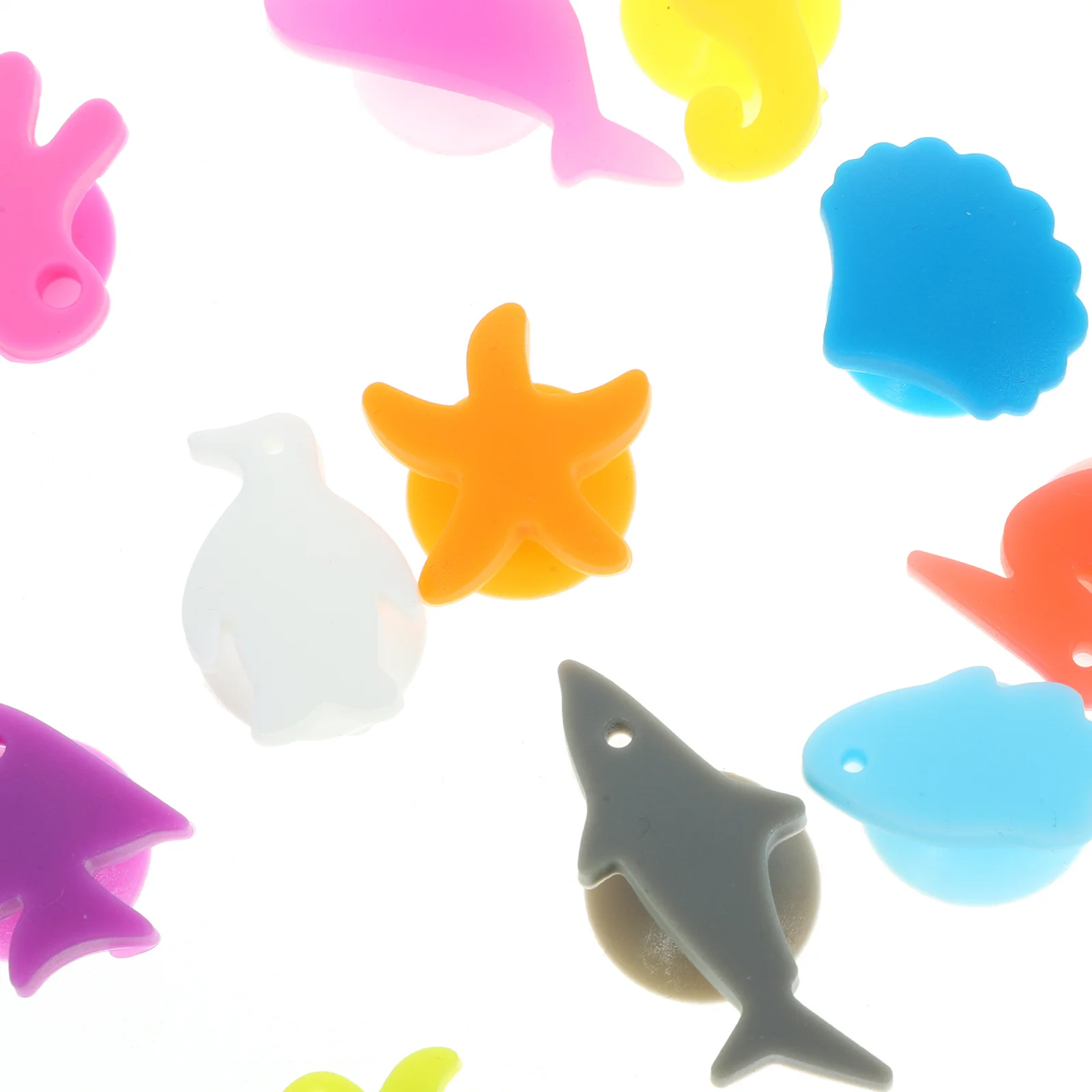 24 قطعة الحيوانات البحرية كأس للنبيذ علامات شفط كأس شرب معرفات صديقة للبيئة الغذاء الصف سيليكون حفلة كوكتيل بار Ktv