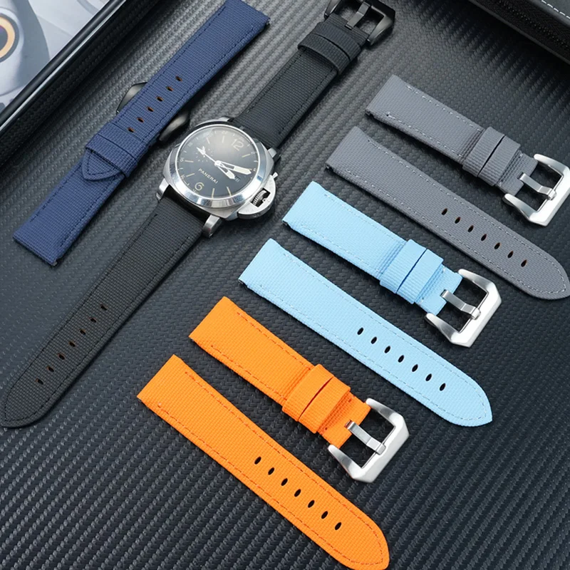 

For Panerai watch strap men's quick release fluororubber Lumino PAM441/111/616 series 24mm Quick release style waterproof canvas