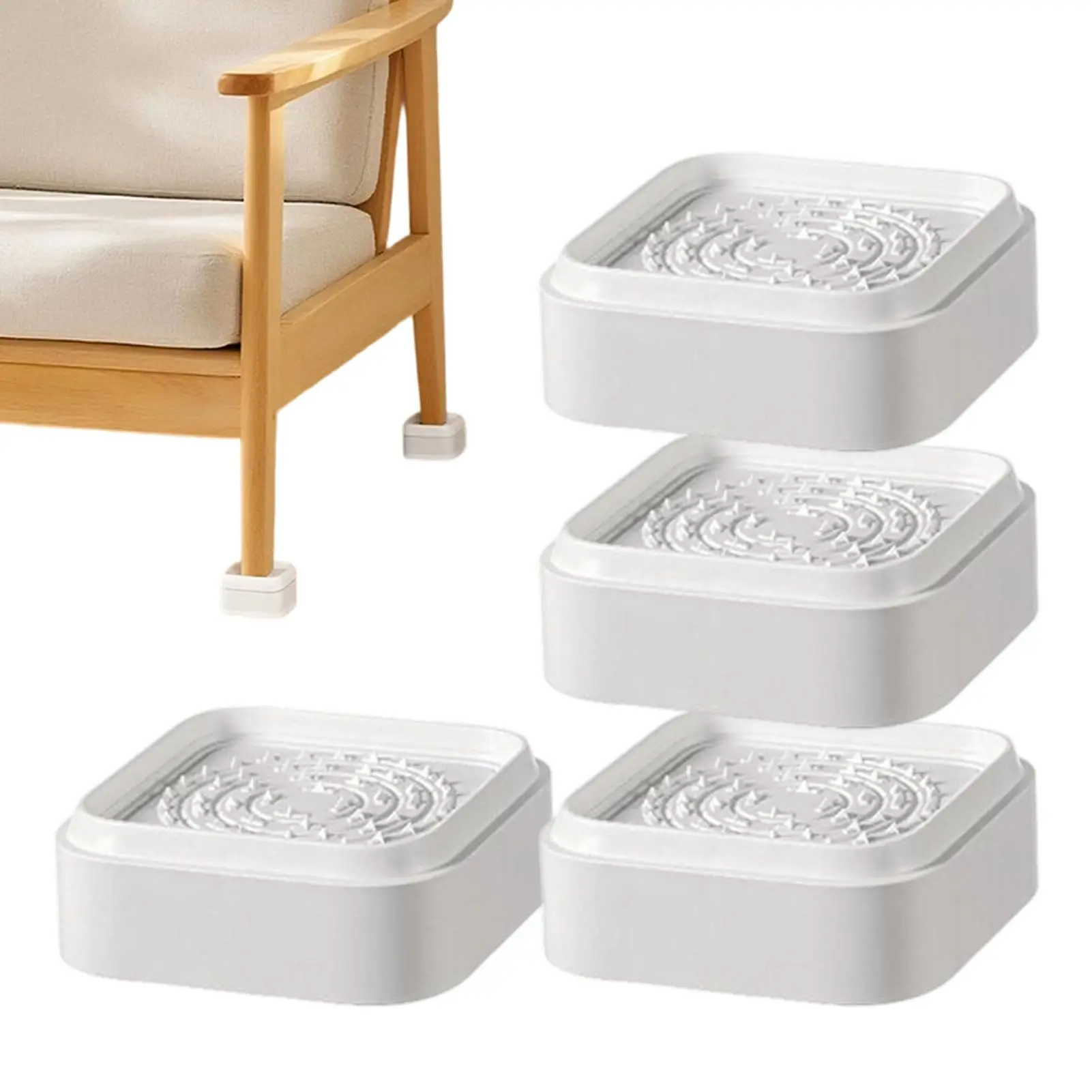 

4 шт. регулируемые мебельные подъемники штабелируемые квадратные блоки стиральная машина диван подъемник для противоударного шумоподавления