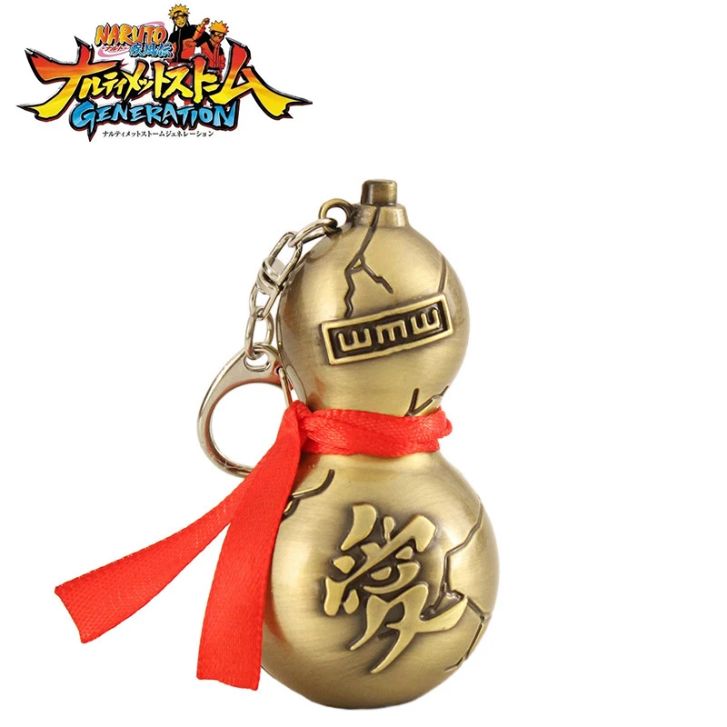 8CM Gaara Gourd Alloy Keyring Anime Uzumaki Naruto Cartoon Keychain Creative Cute Hatake Kakashi Doll Car Pendant Toys Fans Gift