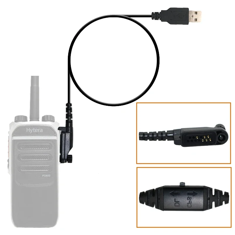 PC45 DL USB Programming Cable Replacement for HYT Hytera PD600 PD602 PD606 PD660 PD680 X1e X1p PC45 Two Way Radio