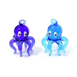 Mini figurine en verre poulpe pendentif aquarium Kawaii, fournitures de décoration, ornements d'animaux marins, bijoux pour femmes, accessoires exécutifs