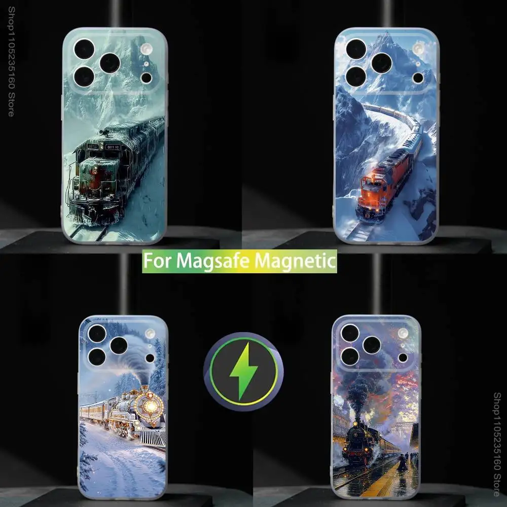 

Classic Steam Train Railway For iPhone 17,16,15,14,13,12,11,Pro,Max,Plus,Mini,SE4,E Magnetic For Magsafe Wireless Phone Case