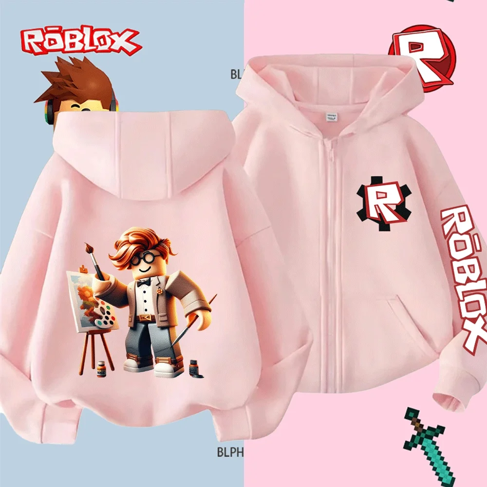 

Kids Roblox Artist Character Hoodie, Cartoon Painter Easel Palette Print Sweatshirt, Casual Comfortable Pullover for Boys Girls