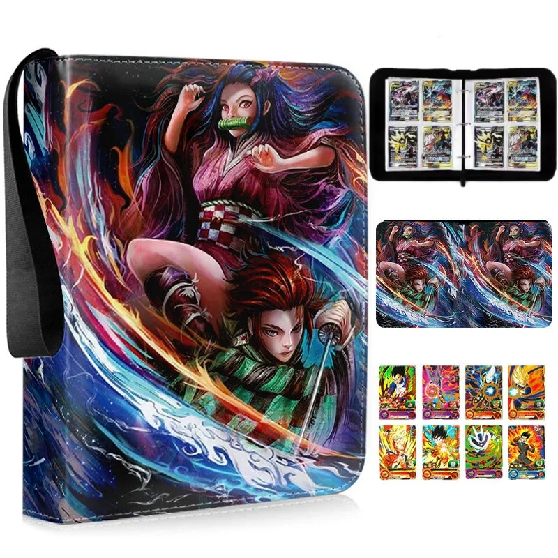 Demon Slayer Popular 4-grid Card Book Zipper Loose-leaf Double Pocket Large Capacity Business Card Holder Children's Toys Gift