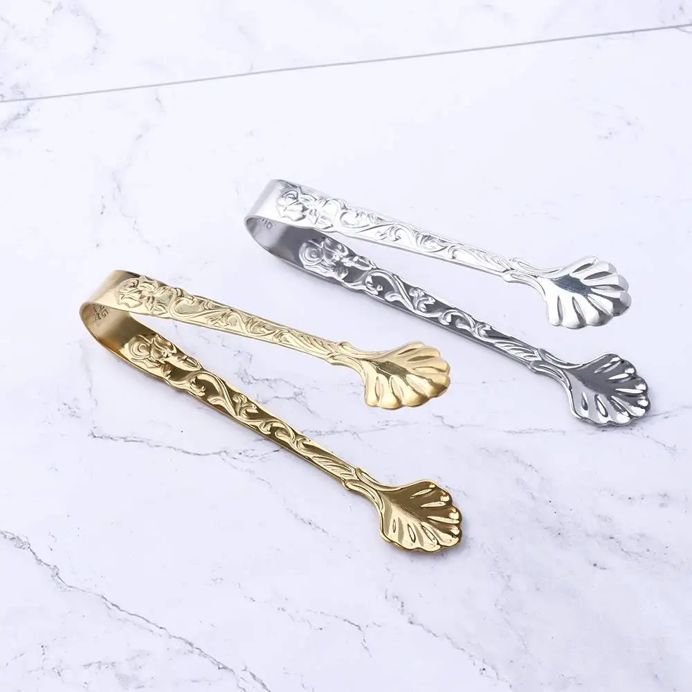 

Stainless Steel Mini Dessert Coffee Bar Utensil Bread Ice Tongs Kitchen Accessories Food Serving Clip Bread Ice Cube Sugar Tongs