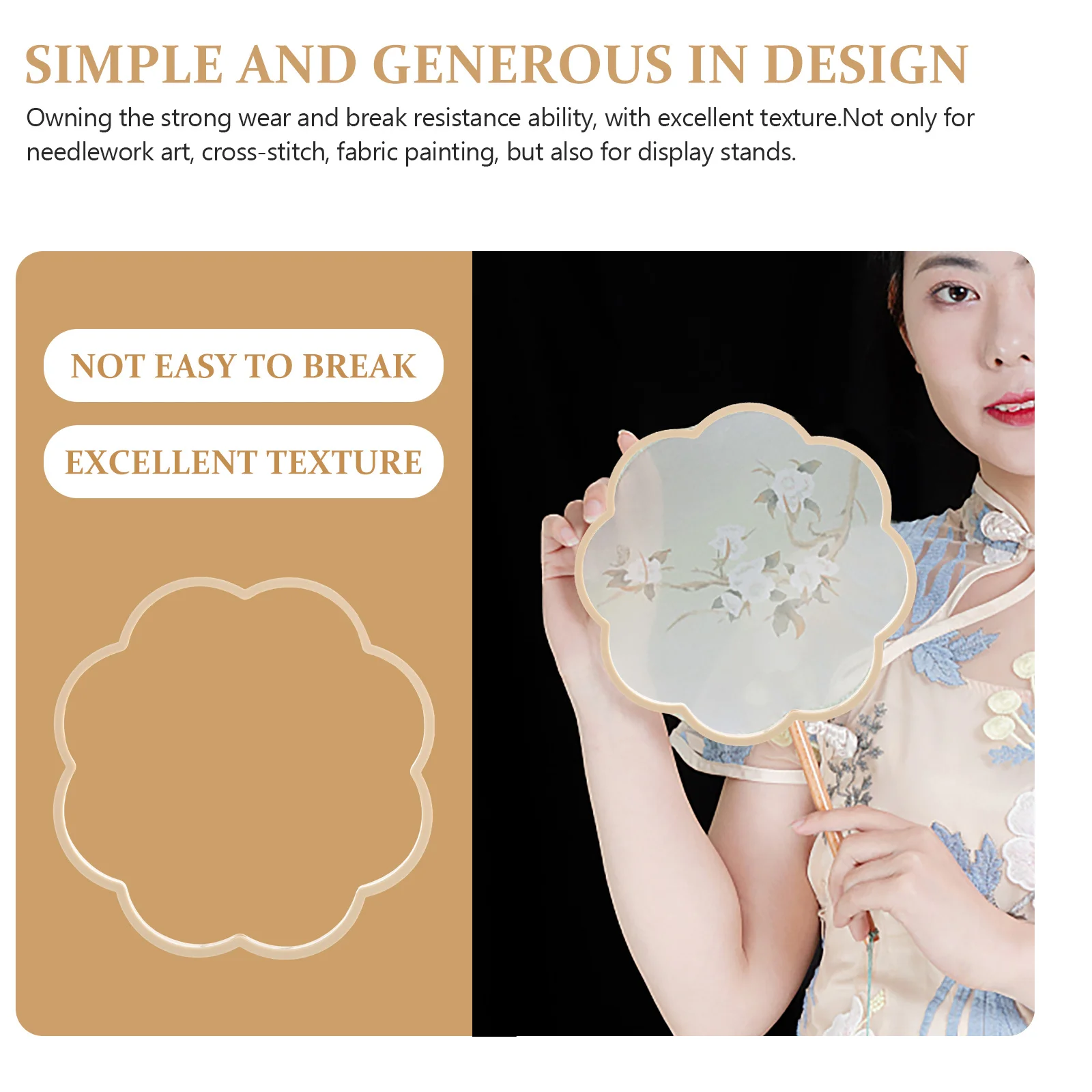 

4pcs Diy Hand Fan Frame Style Plastic Craft Material For Wedding Party Decoration Handheld Fan Making Accessory