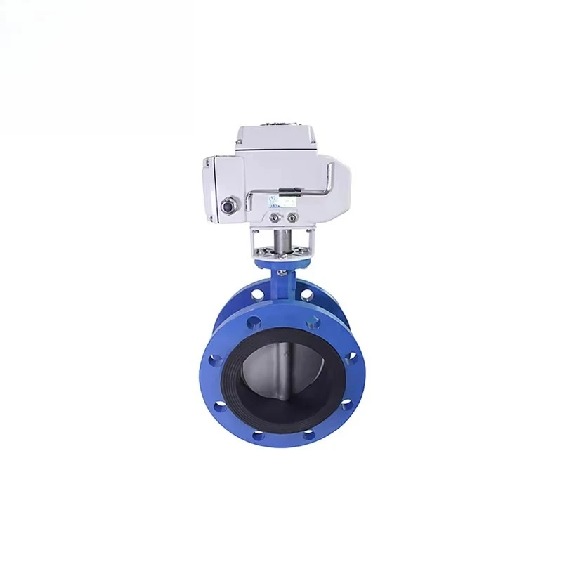

Cast Iron DN50 DN65 DN100 Pn16 Industrial butterfly Valve 4-20ma Electric Control 8" Dust Flange butterfly Valve