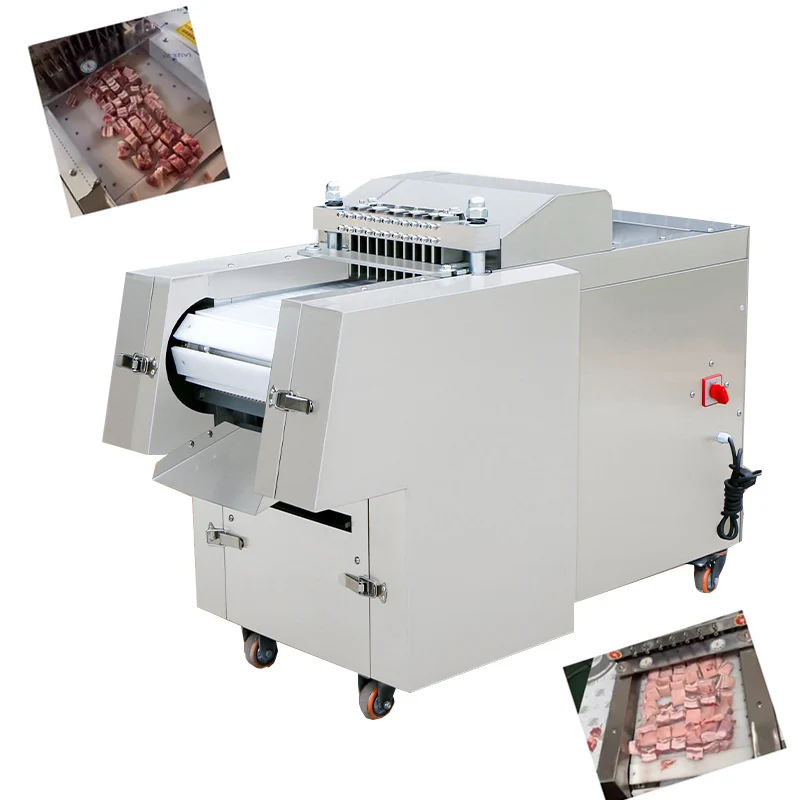 220V/110V Industrial Ribs Frozen Meat Chicken Leg Cutter/Commercial Pork Steak Chop Cutting Machine/Steak Cube Cutter Machine