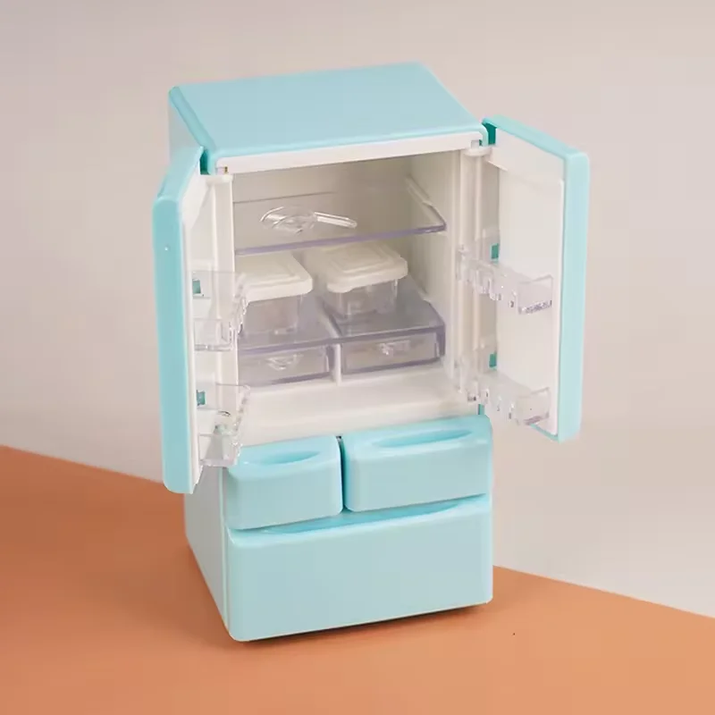 1 pièces Playhouse jouets 1: 12 maison de poupée dessin animé Mini réfrigérateur modèle Miniature no