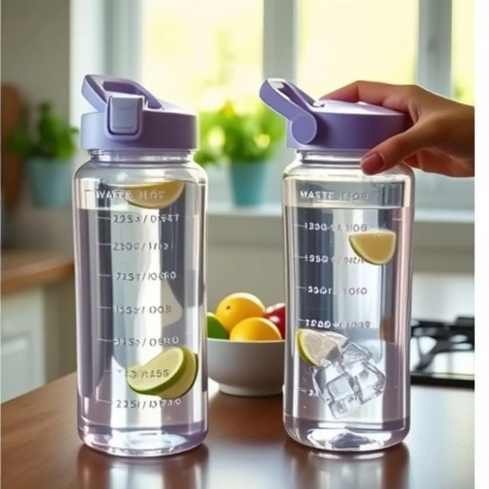 

Large capacity sports water cup 2000ml straw cup with scale high temperature resistant men and women large water bottle