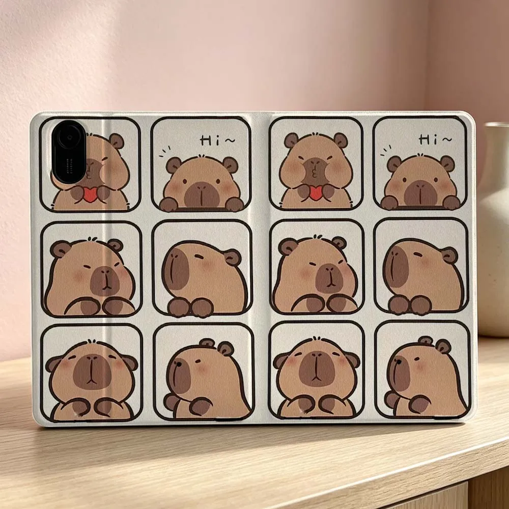 Capybara Fun Expression Soft For Xiaomi Redmi Mi Pad 8 7 6 5 4 2 SE K Pro Max Ultra Poco Pad Foldable Tablet Case
