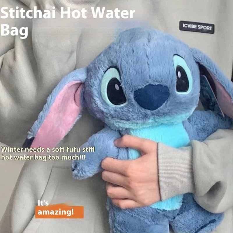 Stitch Hot Water Bottle Disney Anime Winter Extra Large Plush Women's Home Water Filling Hand Warmer Holiday Gift For Girlfriend