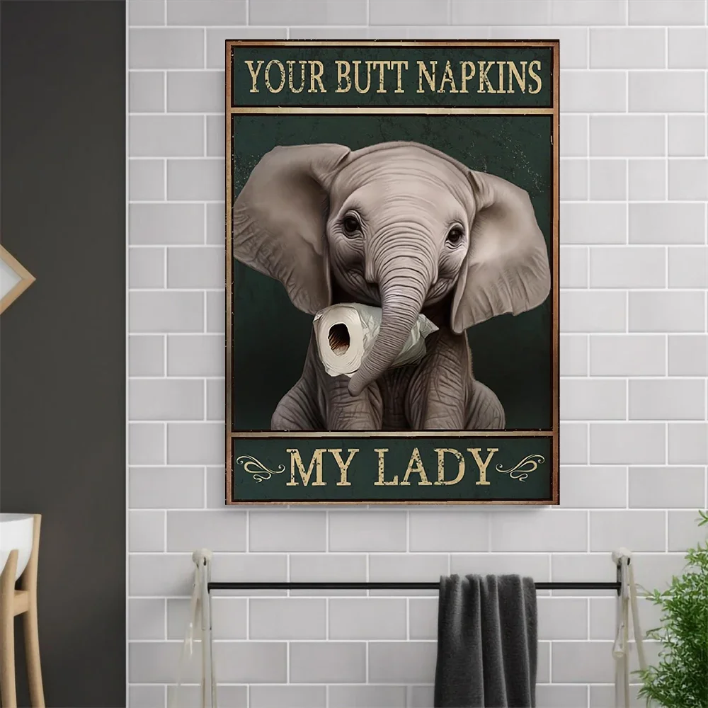 1pc frameless Canvas Painting Your Butt Napkins My Lady Cat Bathroom Canvas Painting Lady Cat Canvas Poster Funny Bathroom Toile