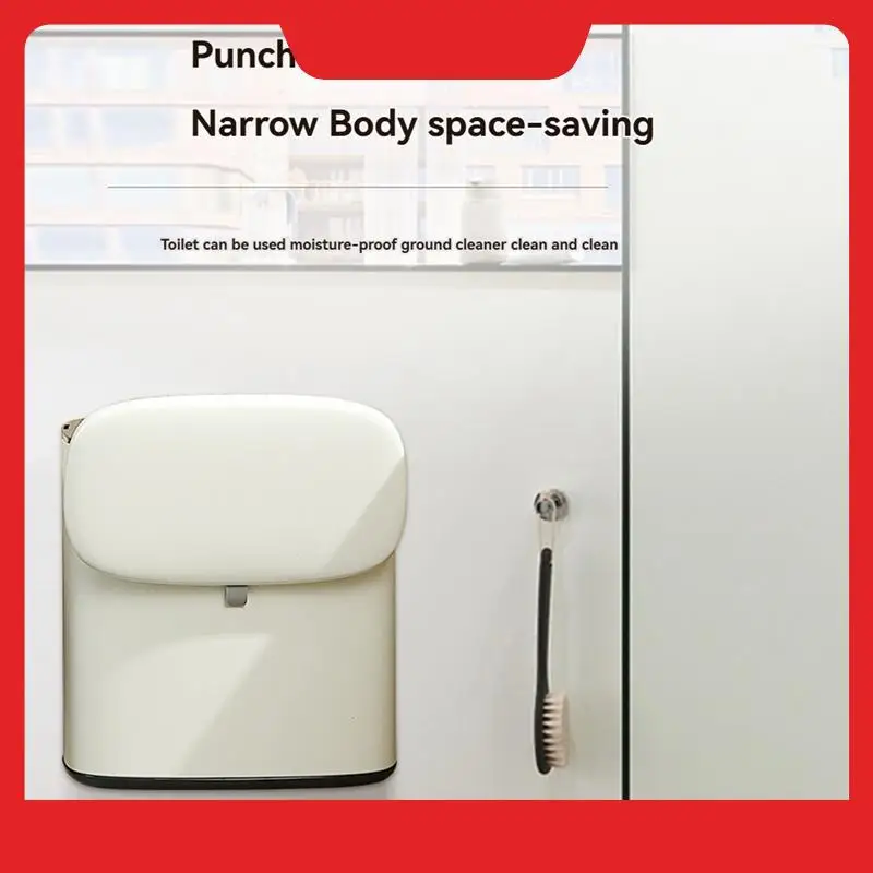 8L Hanging Trash Can For Kitchen Cabinet Door  With Lid Garbage Can  Wall Counter Waste Compost Bin A
