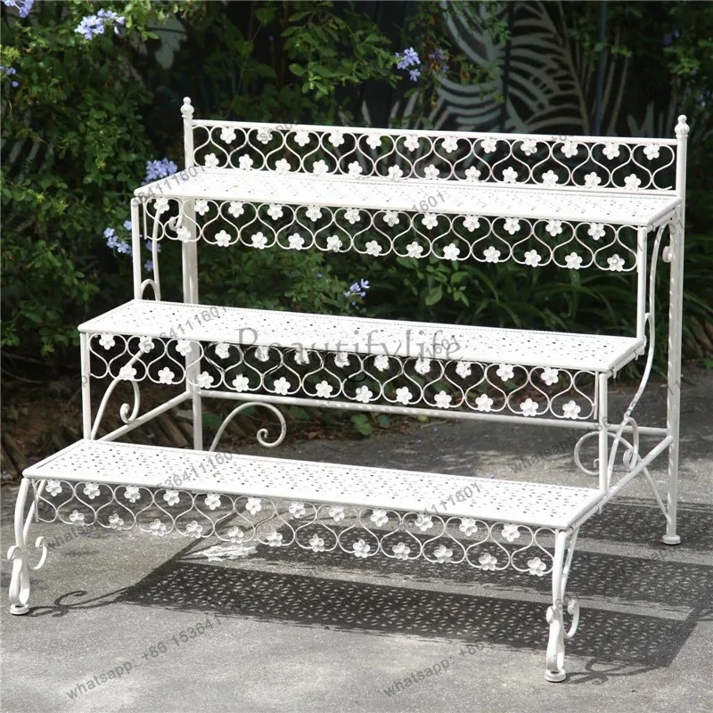 wrought iron multi-layer folding flower stand floor-to-ceiling balcony living room courtyard flower pot stand plant stand