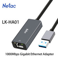 Netac USB 3.0 To 1000Mbps Gigabit Ethernet Adapter High-speed Transfer RJ45 Network Card Ethernet Adapter for Desktop Laptop