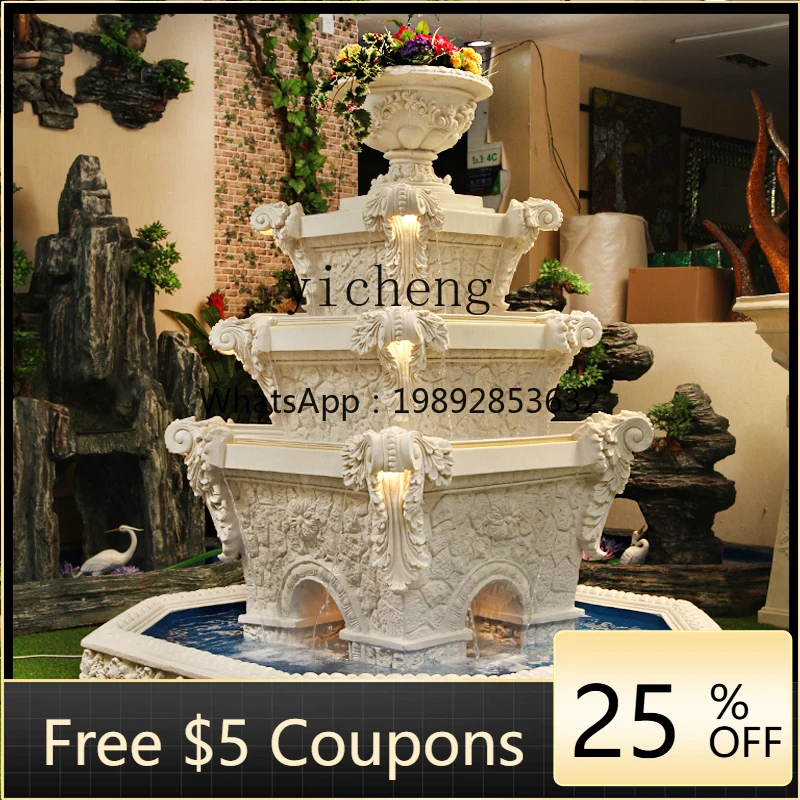 Flowing Water Fountain Fish Pond Garden Water Feature Courtyard Hotel Feng Shui Ball Opening Decoration Ornament
