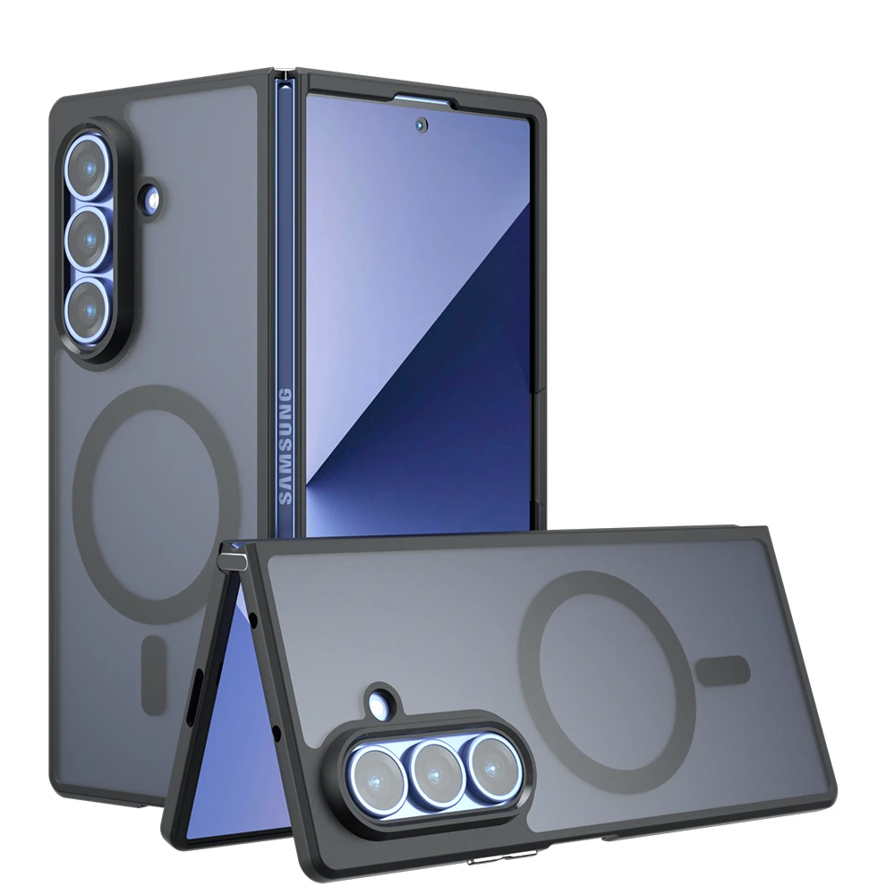 

For Magsafe Magnetic Phone Case For Samsung Galaxy Z Fold 7 ZFold 6 ZFold 5 5G Shockproof Matte Back Wireless Charging Cover