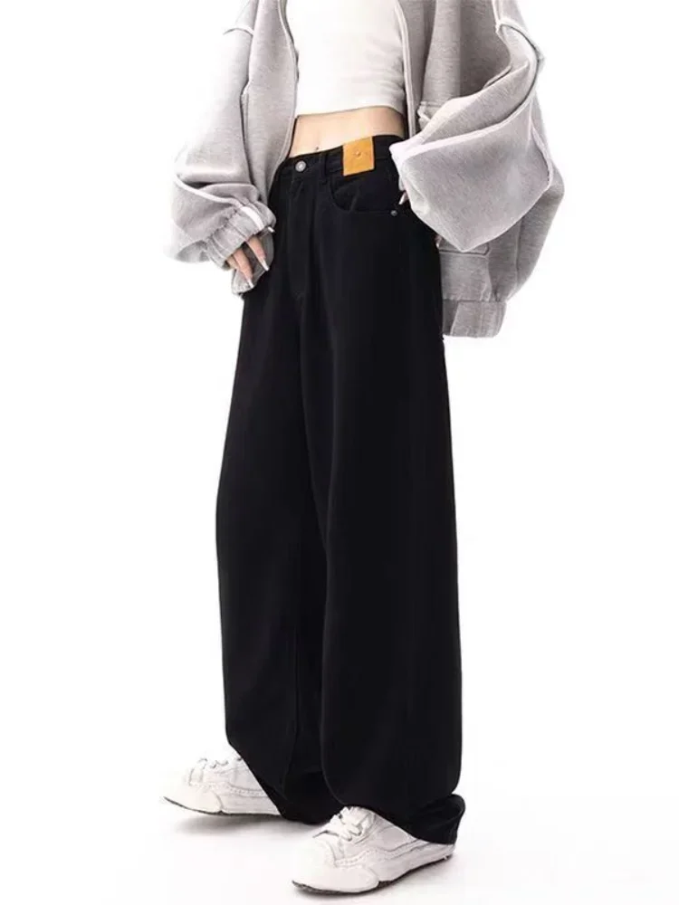 Black Baggy Jeans Women  Harajuku Hippie Korean Oversize Wide Leg Denim Pants Female Casual Kpop Streetwear Trousers