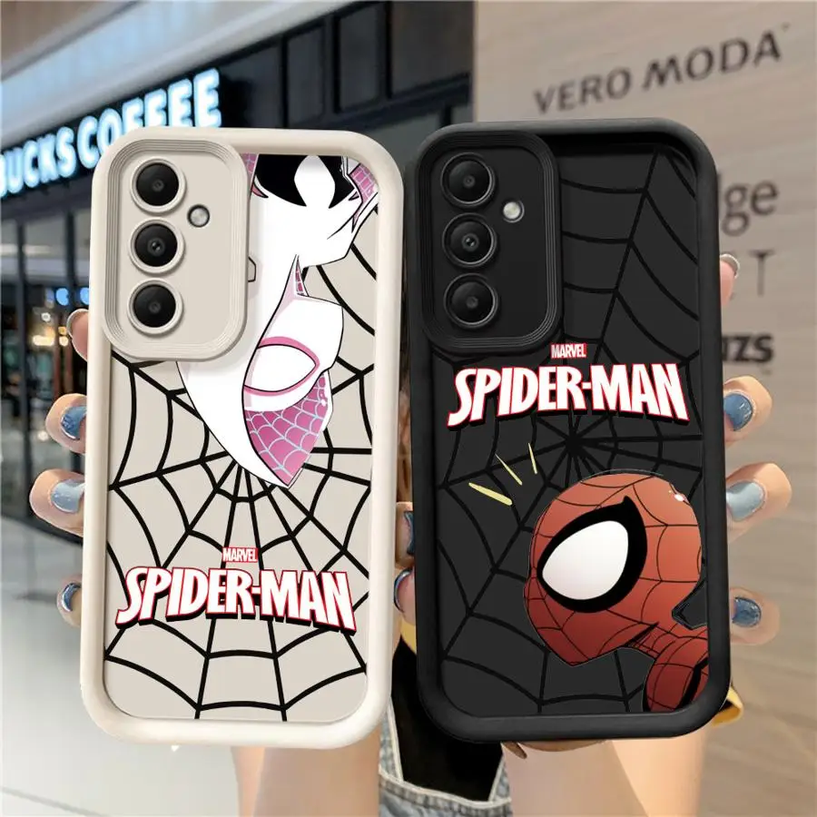 Marvel Cartoon Spider Man Cover Phone Case for Samsung Galaxy A12 A13 A14 A22 A23 A24 A32 A33 A34 Soft TPU