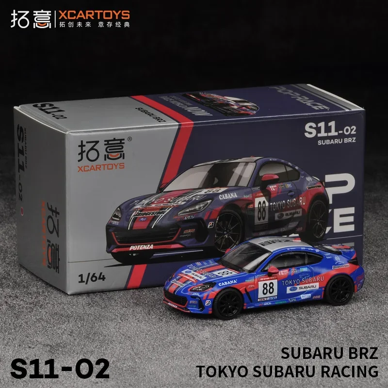 XCARTOYS 1:64 POP RACE Honda Civic Golf S11-02- Subaru BRZ-TOKYO Modello di auto di simulazione in lega, oggetti da collezione per adulti, giocattoli per ragazzi