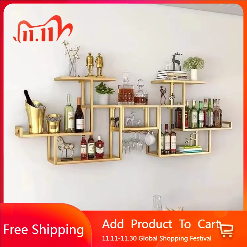 Outside European Wine Cabinet Design Aesthetic Vintage Simple Wine Cabinet Minimalist Luxury Storage Metal Estante Furniture