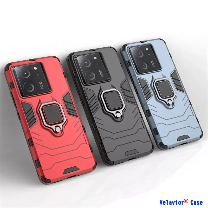 

For Xiaomi 13T Pro Case Global Cover Shockproof Armor PC + Silicone Stand Protective Phone Back for Xiaomi 11T 12T 13T Pro Case