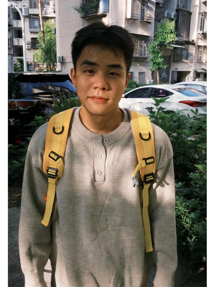 

Cleanfit Lazy Sle Men's Knitted Sweater Autumn High-End Feeloverhead Knitwear Base Layer irt Inner Wear Loose Fit Long Sl...